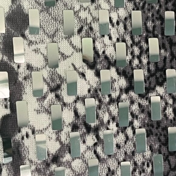 Women's Mock Neck Cut Out Bodysuit Mirrored Embellishment Snake Skin Print SZ 1X - Picture 13 of 16